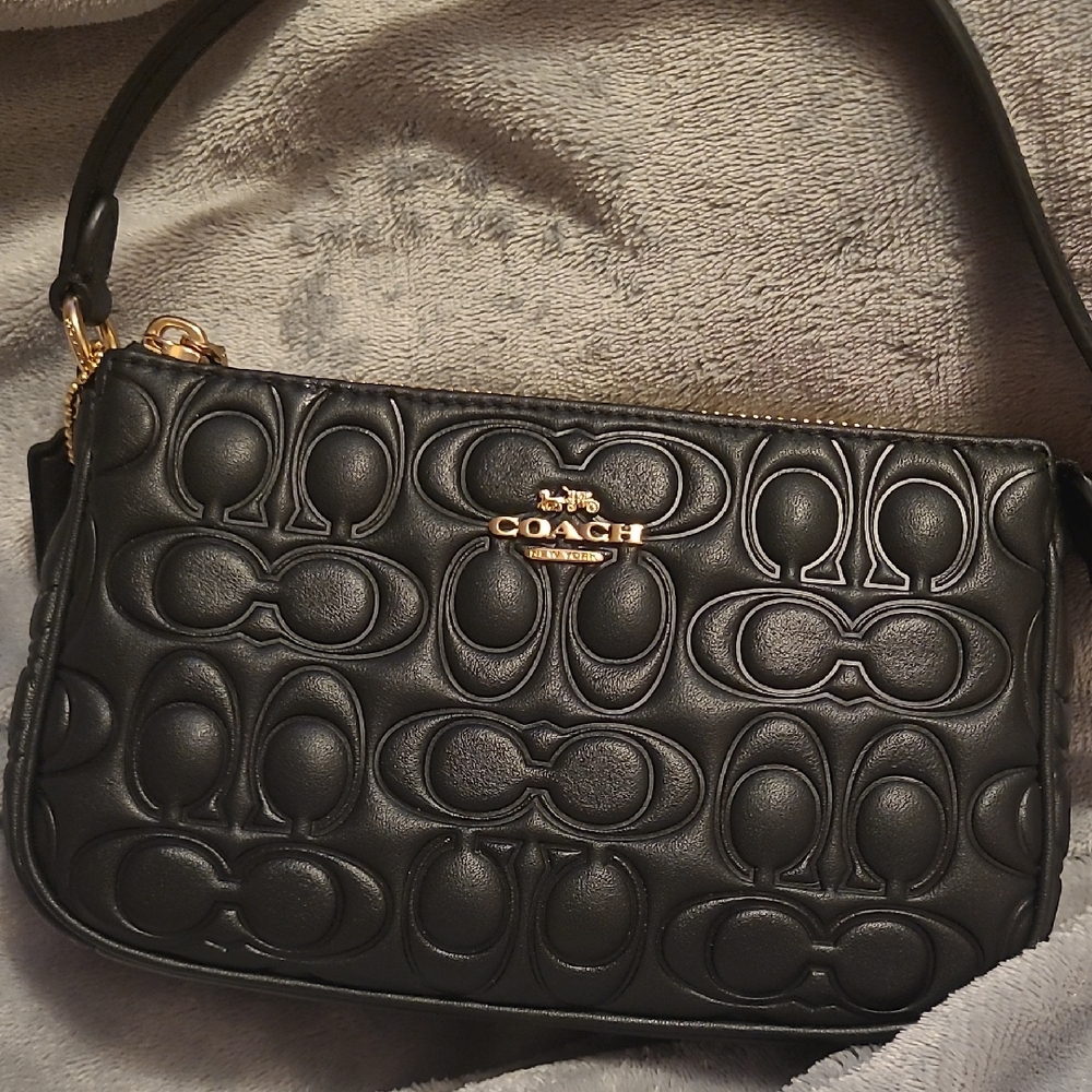 Coach Nolita 19 Signature Lettering Black Embossed Leather Bag